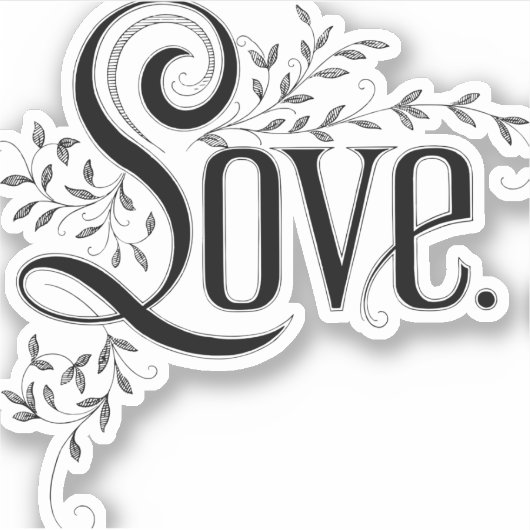 Sticker Amour Vintage Flourish (Devant)
