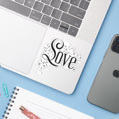 Sticker Amour Vintage Flourish (Ordinateur portable avec iPhone)