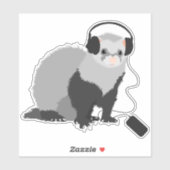Sticker Amoureux de la musique furet (Feuille)