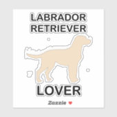 Sticker amoureux de labrador (Feuille)