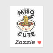 Sticker Amoureux de soupe Miso Cute (Feuille)