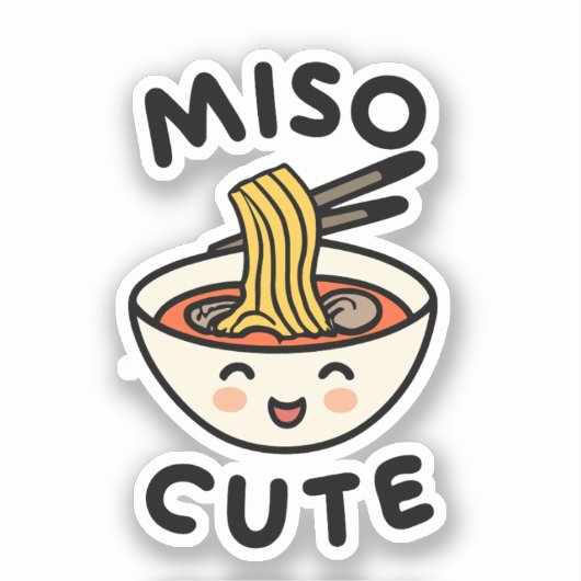 Sticker Amoureux de soupe Miso Cute (Recto)