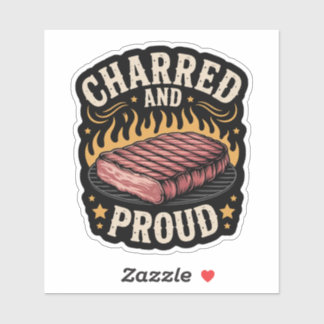 Sticker Amoureux de viande au barbecue et de viande grillé