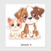 Sticker Amoureux des animaux (Feuille)