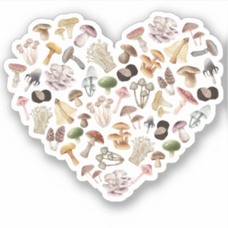 Sticker Amoureux des champignons, j'aime les champignons