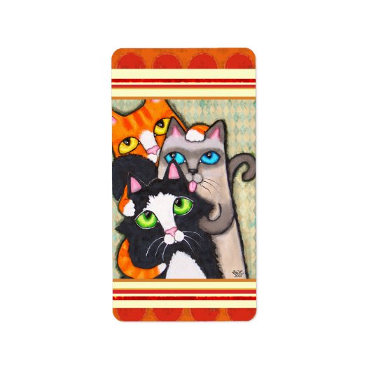 Sticker Amoureux des chats / Étiquettes (Devant)