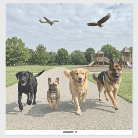 Sticker Amoureux des chiens (Feuille)