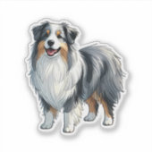 Sticker Amoureux des chiens berger australien (Devant)