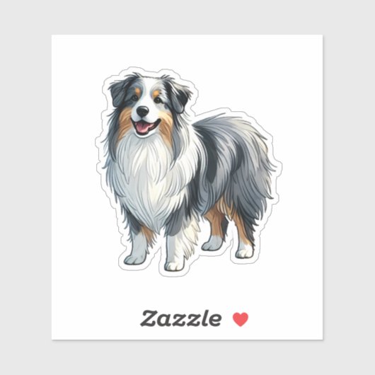 Sticker Amoureux des chiens berger australien (Feuille)