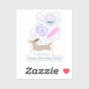 Sticker Amoureux des chiens de fête d'anniversaire Dachshu