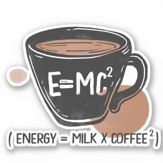 Sticker Amoureux du café Énergie Drôle (Devant)