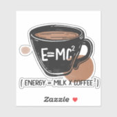 Sticker Amoureux du café Énergie Drôle (Feuille)