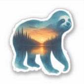 Sticker Amoureux du camping Sloth (Devant)