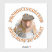 Sticker Amoureux du golf de singe Proboscis Funny (Feuille)