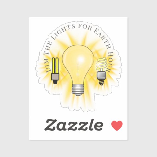 Sticker Ampoules lumineuses Dim The Lights Earth Hour (Feuille)