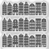 Sticker Amsterdam Canal Row Maisons Néerlandaises Grachten (Devant)