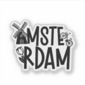 Sticker Amsterdam Netherlands Travel Souvenir (Devant)