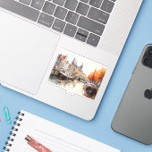 Sticker Amsterdam, Pays-Bas (Ordinateur portable avec iPhone)