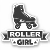 Sticker amusant à patinage pour fille à rouleaux n (Devant)