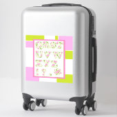 Sticker Amusant alphabet, alphabet fleuri, alphabet pour e (Sur valise)