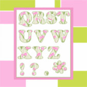 Sticker Amusant alphabet, alphabet fleuri, alphabet pour e (Devant)