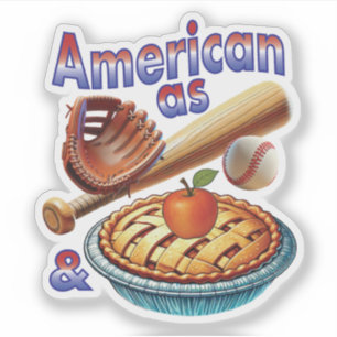 Sticker Amusant américain comme Baseball & Pomme Pie
