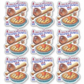 Sticker Amusant américain comme Baseball & Pomme Pie (Devant)