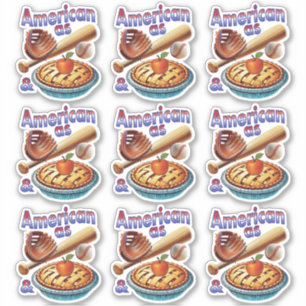 Sticker Amusant américain comme Baseball & Pomme Pie