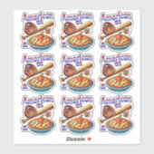 Sticker Amusant américain comme Baseball & Pomme Pie (Feuille)