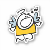 Sticker Amusant ange chanteur (Devant)