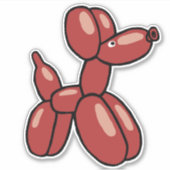 Sticker Amusant ballon rouge dessin animal chien (Devant)