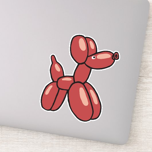 Sticker Amusant ballon rouge dessin animal chien (Détail)