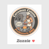 Sticker Amusant BBQ Préhistorique (Feuille)
