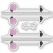 Sticker Amusant Bubblegum Birds sur un fil (Devant)