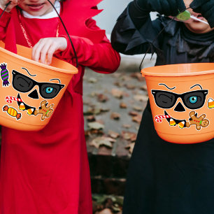 Sticker Amusant Citrouille Éffrayant avec évierS avec des