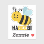 Sticker Amusant Cute Habeebi Bee Pun Habibi (Feuille)