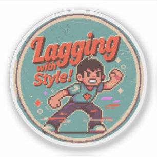 Sticker Amusant design de jeux rétro - Lagging with Style!
