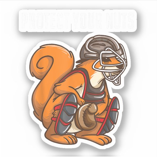 Sticker Amusant Écureuil Lover Baseball Catcher Boys Cadea (Devant)
