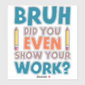 Sticker Amusant Enseignant Math Plaisanter Amusant Meilleu (Feuille)