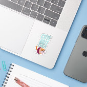Sticker amusant et jouant (Ordinateur portable avec iPhone)