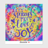Sticker Amusant et joyeux Étendre Plus d'amour et de joie (Feuille)