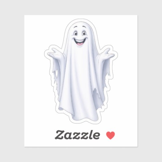 Sticker Amusant Fantôme Heureux (Feuille)