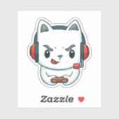 Sticker Amusant gamer Kitten (Feuille)