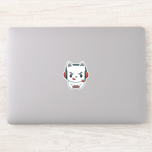 Sticker Amusant gamer Kitten (Ordinateur)