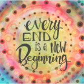 Sticker Amusant joyeux Nouveau Commencement Inspirationnel (Devant)