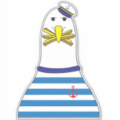 Sticker Amusant marin Seagull Bird Manger Français Fries (Devant)