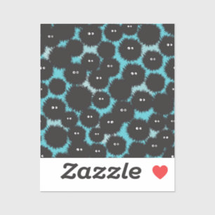 Sticker Amusant monstres noirs moelleux