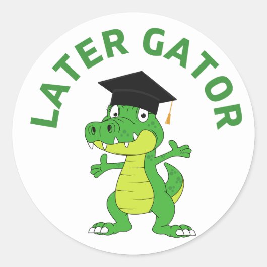 Sticker amusant plus tard Gator Graduation (Devant)