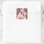 Sticker amusant Porc à mâcher avec Rose - Amour (Sac)