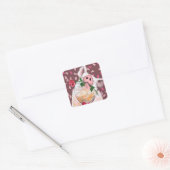Sticker amusant Porc à mâcher avec Rose - Amour (Enveloppe)